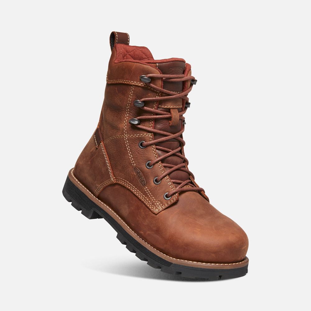 Botte de Travail Keen Femme Marron | Seattle 8\" Waterproof (Aluminum Toe) | CTBYM-8496